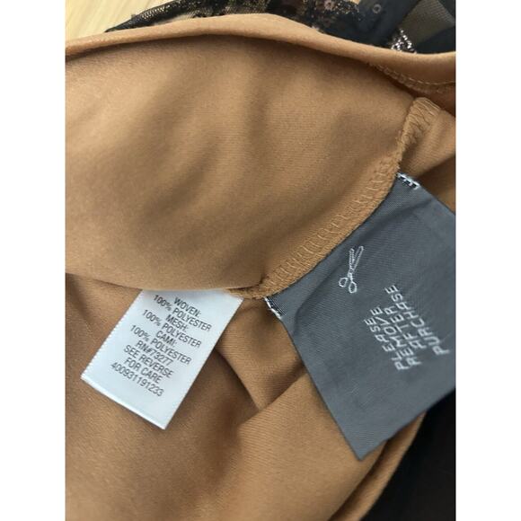 Simply Vera Black Overlay Bronze Sequins Party Dress Modern Elegance Partywear S - Picture 7 of 7